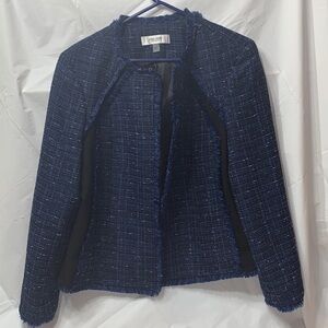 JONES Studio Separates Blue and Black Jacket with unfinished edge Size 14